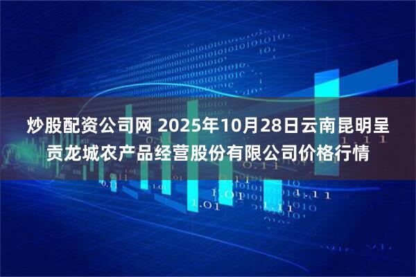 炒股配资公司网 2025年10月28日云南昆明呈贡龙城农产品经营股份有限公司价格行情
