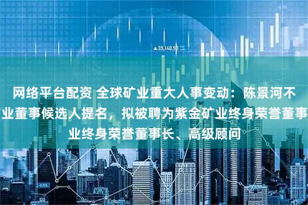 网络平台配资 全球矿业重大人事变动:陈景河不再接受紫金矿业董事候选人提名,拟被聘为紫金矿业终身荣誉董事长、高级顾问