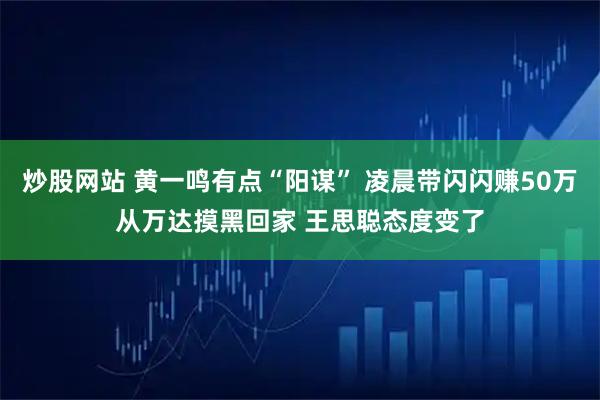 炒股网站 黄一鸣有点“阳谋” 凌晨带闪闪赚50万从万达摸黑回家 王思聪态度变了
