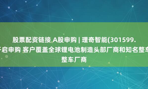 股票配资链接 A股申购 | 理奇智能(301599.SZ)开启申购 客户覆盖全球锂电池制造头部厂商和知名整车厂商